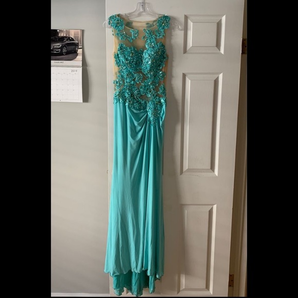 Turquoise Evening Dress - Picture 1 of 6